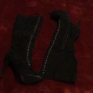 Black lace up heels, never worn!